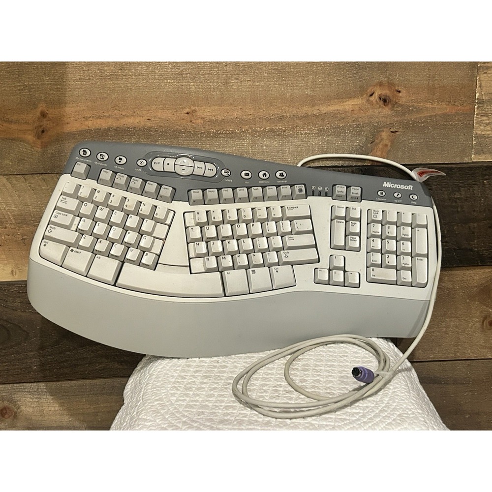 Microsoft Natural Keyboard Ergonomic Comfort Multimedia‎ 1.0A RT9470 Wired PS/2